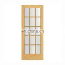 Simple Bathroom Toilet Wood Framed Glass Door French Cheap Oak Solid Interior Wooden Doors thumbnail-5