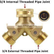 Factory Direct Supply Garden Hose Splitter 2 Way Brass Garden Hose Quick Connector Used for Garden Watering thumbnail-3
