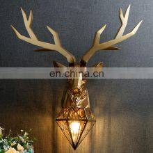 Nordic Antlers Wall Lamp Home Decor Retro Art Deer Head Wall Light Living Room Bedroom Aisle Background Wall Sconce Lighting thumbnail-2