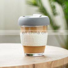 Portable Glass Mugs Coffee 350 ML Coffee Cup Swig Mug Travel Coffee Mug Silicone With Lid thumbnail-1