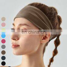 Sweat-absorbing Breathable Running Fitness Hairbands Custom Logo Sweatband High Elastic Yoga Hair Band Sports Headband thumbnail-3