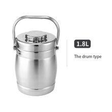 Stainless Steel Insulated Lunch Box Drum Shaped Straight Tube Lifting Pot thumbnail-4
