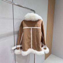Fox Fur Grass Coat Women's Goose Down Inner Lining Medium Long Coat Winter thumbnail-2