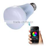 E27 8W RGB Color Changing RGB led bluetooth APP dimmable bulb Wireless