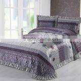 3 Pcs Gorgeous Jaquard Flower Quilt Bed Set In Purple Color thumbnail-1
