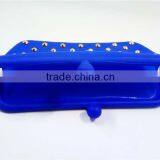 Metal Decor Navy Blue Wallet Photos Durable Retro Coin Purse Silicone Long Purse thumbnail-3