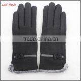 Ladies Wholesale Fashion Black Micro Velvet Hand Gloves With Fur Ending thumbnail-1