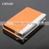 Orange Color Leather Stainless Steel Metal Leather Business Card Holder thumbnail-6
