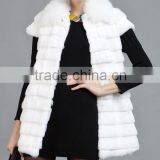 Rex14057 New Style Fashion Women Rabbit Fur Vest White