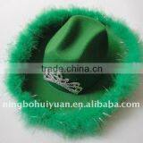Green Cowboy Hat With Feather