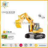 1:36 4 channel rc mini excavator for sale mini tractor excavator with rechargeable battery &plug