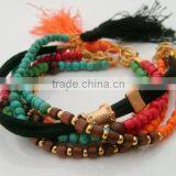 Tribal Bracelet ,Tassel Bracelet ,Beaded Bracelet ,Boho Bracelet ,Gypsy Bracelet Women's Accessory , Summer Bracelet thumbnail-4