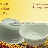 450ml biodegradable plastic bowl, salad bowl with lid