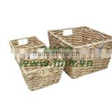 2015 New Product Rectangle Water Hyacinth Basket for Home Decoration and Furniture