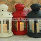 LED candle holder camping light metal lantern adorned