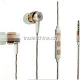 high quality metal earbuds with volume control and microphone