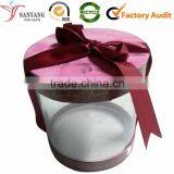 New Custom Logo Clear PVC Gift Boxes Cylinder Shaped Box With Silk Ribbon thumbnail-2