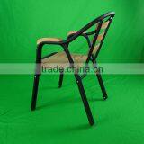 Outdoor Furniture Coffee Shop Aluminum Leisure Wooden Mental Armrest Garden Chair YC009 thumbnail-2