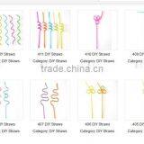 Different Color and Shapes Party Crazy Straw