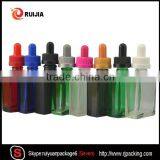 Wholesales Cosmetic Use Childproof Cap Clear Colorful Frosted Rectanglar Glass E-liquid Bottle 30ml Free Samples thumbnail-1