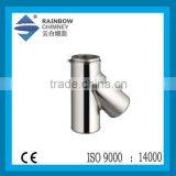 CE Double Wall Stainless Steel Chimney Flue Pipe 135 Degree Tee thumbnail-1