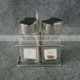 Glass Spice Bottle With Metal Rack