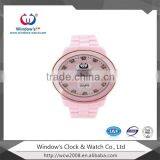 ceramic watch women red strap rosegold face