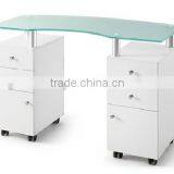 White Nail Salon Glass Top Manicure Table With Exhaust Fan Quality Choice Most Popular thumbnail-5