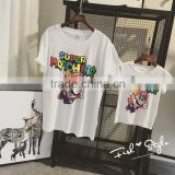 Custom Family Children Clothing Cartoon Printed White Casual T-shirt