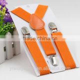 Orange new High Quality Boys and Girl Clip-on Elastic Braces Kids Baby Suspenders Children Accessories A10534