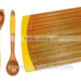 Bamboo Cutting Board and 5 Piece Kitchen Tools With Silicone Handles thumbnail-5