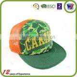Custom Camo Color 5 Panel Snapback Hat Printed Mesh Trucker Cap thumbnail-1