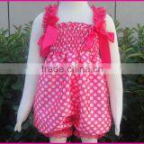 Baby Wholesale Satin Petti Bubble Knickers Princess Romper Red With White Polka Dots Satin Romper Kids Petti Romper thumbnail-4