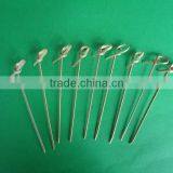 High Quality Disposable Decorative Bamboo Cocktail Beaded Knotted Food Part Picks Skewers Sticks With Ball thumbnail-5