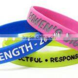 Wholesale Custom Logo Print Thin Silicone Wristband thumbnail-1