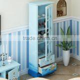 Mediterranean Style Liquor Cabinet, Sailing Boat Handpainting Wooden Drinks Cabinet, Pastoral Living Room Showcase (BF01-X1151) thumbnail-3