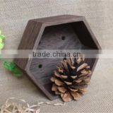 Grey Dyed Colored Handmade Hexagon Small Wooden Tray Decorative thumbnail-3