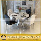Luxury Granite Top 48 Inch Round Dining Table With Stainless Steel thumbnail-5