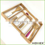 Bamboo utensil tray for drawer /flatware tray Homex-BSCI