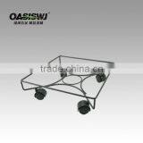 indoor removable metal wire flower shelf with 4 wheels /garden display shelf
