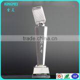 Glass Crystal Blue Super Star Awards Trophy With Blank Black Base For Customized thumbnail-3