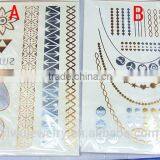 T001-032 Cheap Tattoo Kits Metallic Gold and Silver Glitter Tattoo Paper Metallic Temporary Silver Tattoo Sticker thumbnail-1