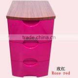 3 Layers Wooden Cover Plastic Chest Of Drawers thumbnail-6