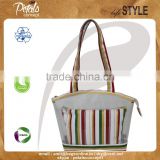 Multicolor See through PVC/12 oz canvas bag with pouch