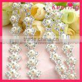 Bridal Crystal Rhinestone Close Chain Clear Trim WRC-136 thumbnail-1