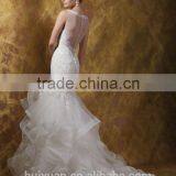 Hot Sexy off Shoulder Mermaid Lace Wedding Dresses High Neck thumbnail-2