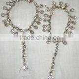 GOLD Tone Tcrystal Beads PAYAL Anklets Toe Ring Barefoot Sandal thumbnail-3