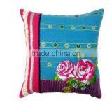 Multi Patched and Heavy Embroider Laces Cushion Cover thumbnail-1