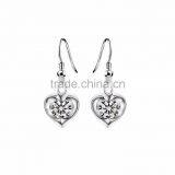 Silver Plated Designer CZ Studded Heart Earrings thumbnail-1