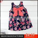 MGOO New Arrival Little Dress For Children Floral Print Cotton Sleeveless Straight Girl Dress 9085 thumbnail-1